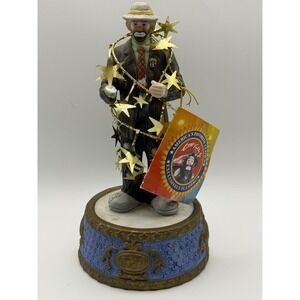 Emmett Kelly Jr Flambro Collection Bisque Porcelain Clown Figurine with Stars